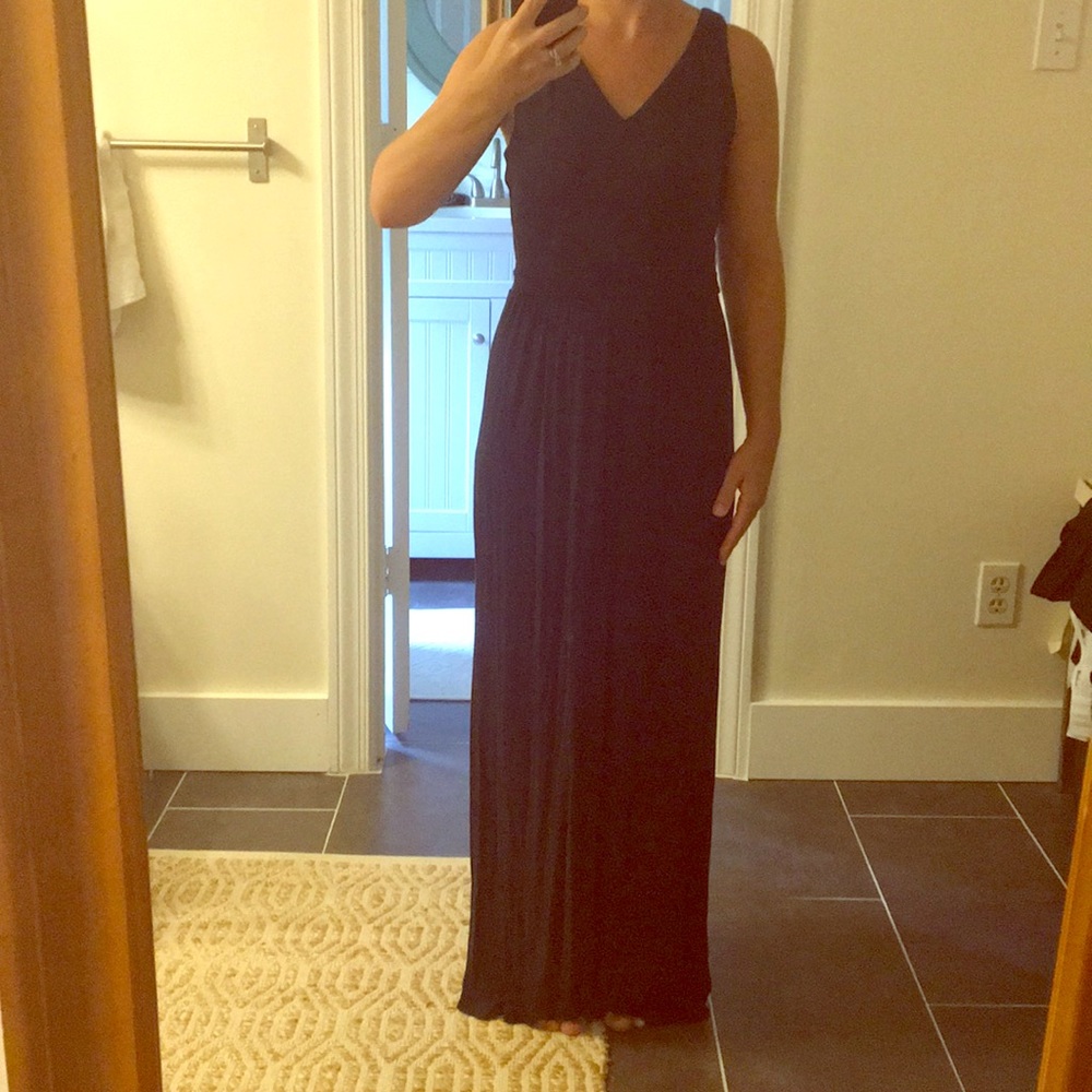 Ann Taylor Loft XSP Navy Maxi Dress